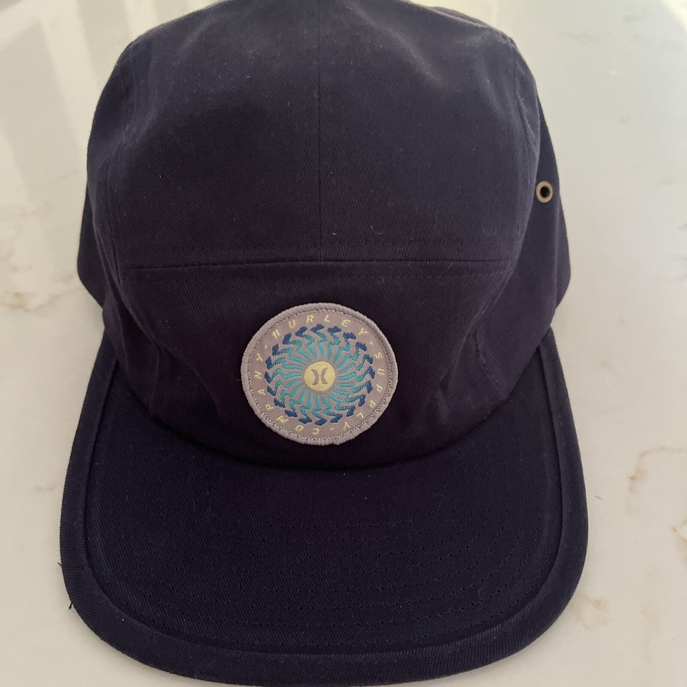 Hurley Sunny Trip Hat Cap Adjustable Snapback Mesh Blue Patch